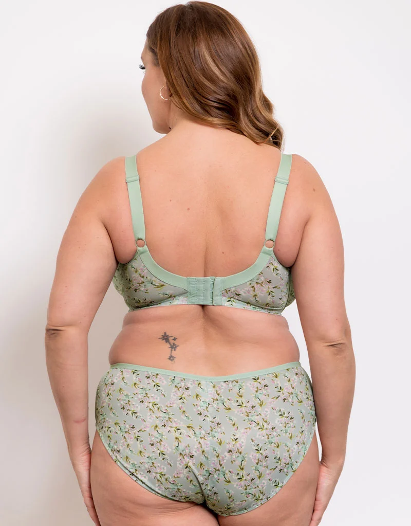 Adella Kin Aura Full Brief Sage Green Print