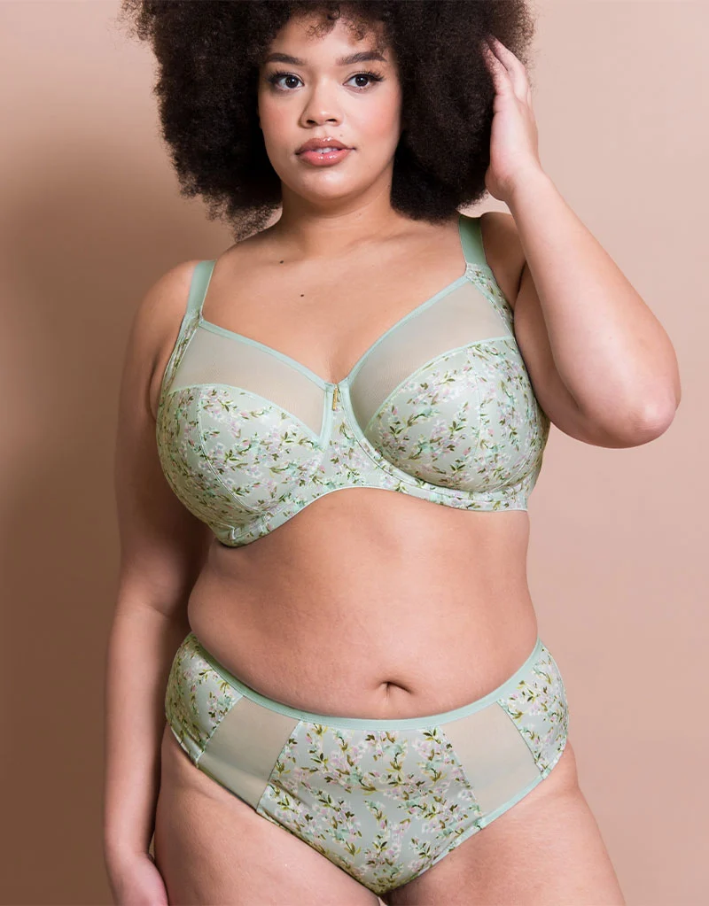Adella Kin Aura Full Brief Sage Green Print