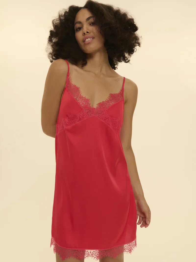 Simone Perele - Satin Secrets Kurzes Nachthemd Flamingo