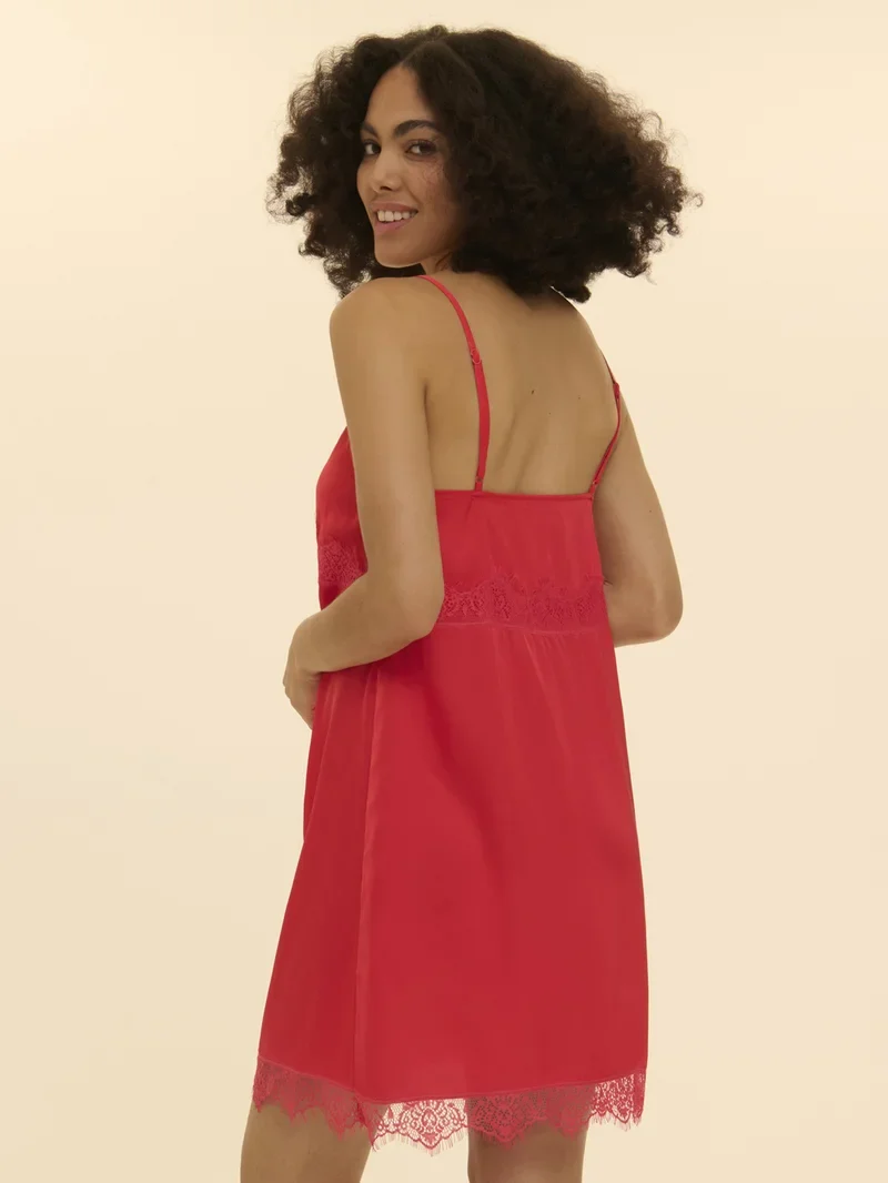 Simone Perele - Satin Secrets Kurzes Nachthemd Flamingo