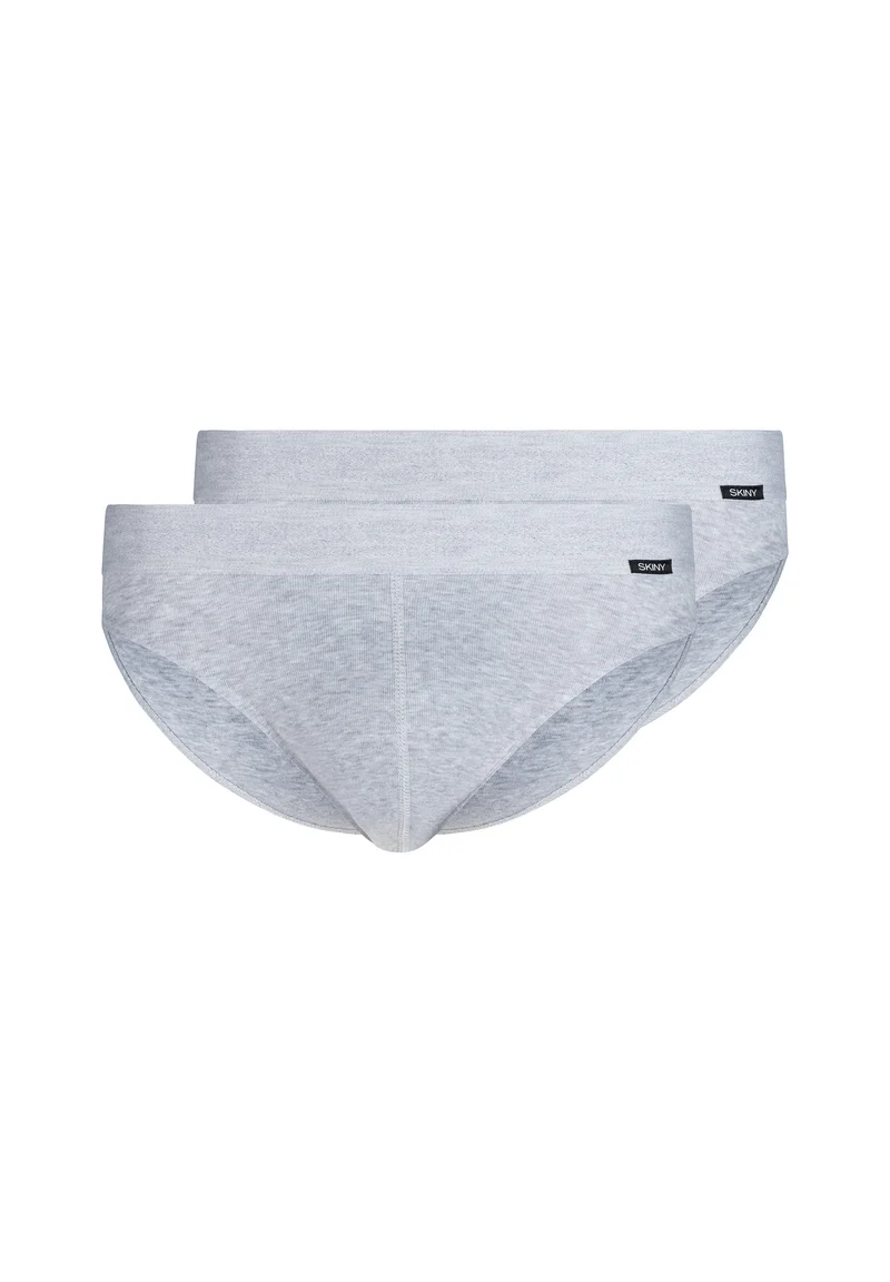 Cotton Retro Briefs 2 pack | silver melange 080692-089523