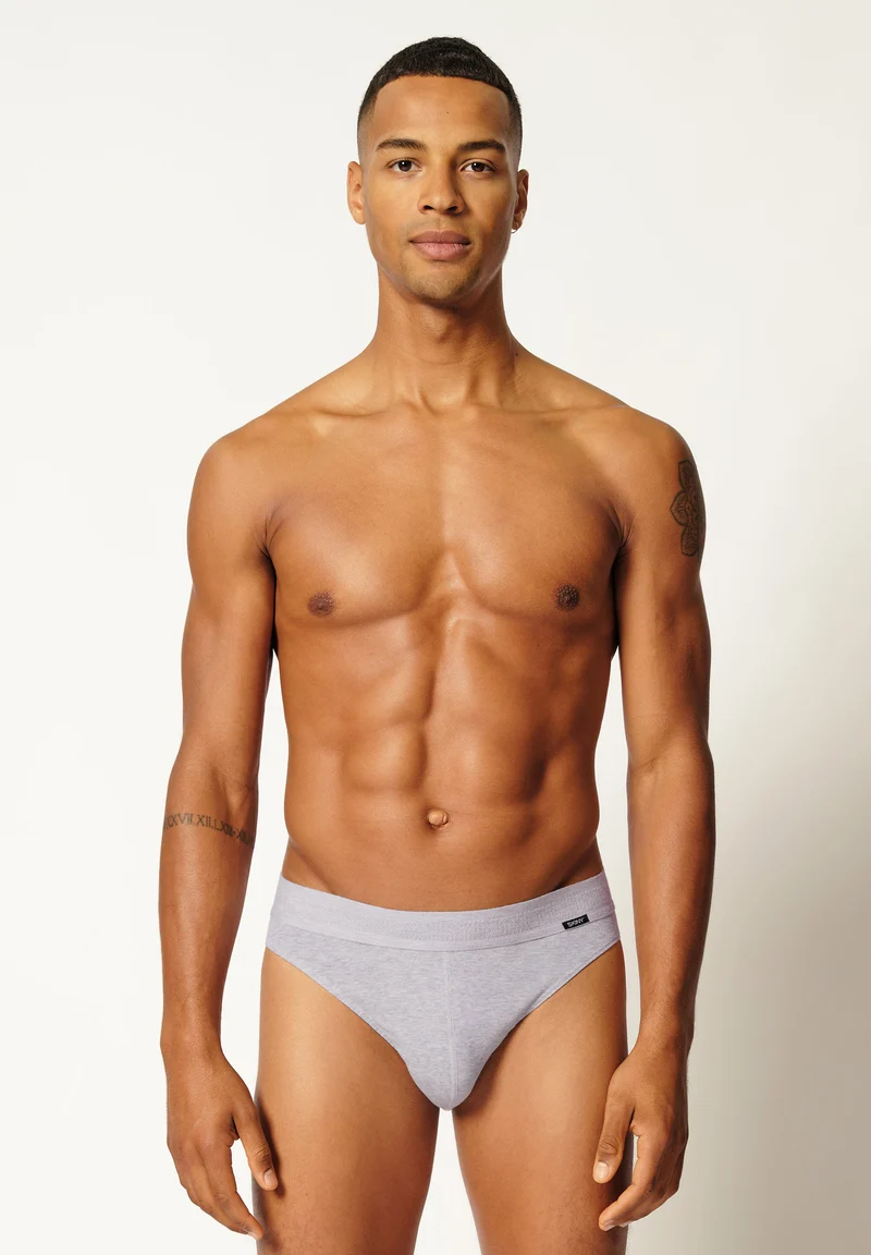 Cotton Retro Briefs 2 pack | silver melange 080692-089523