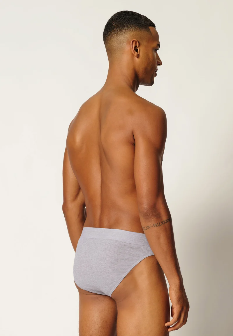 Cotton Retro Briefs 2 pack | silver melange 080692-089523