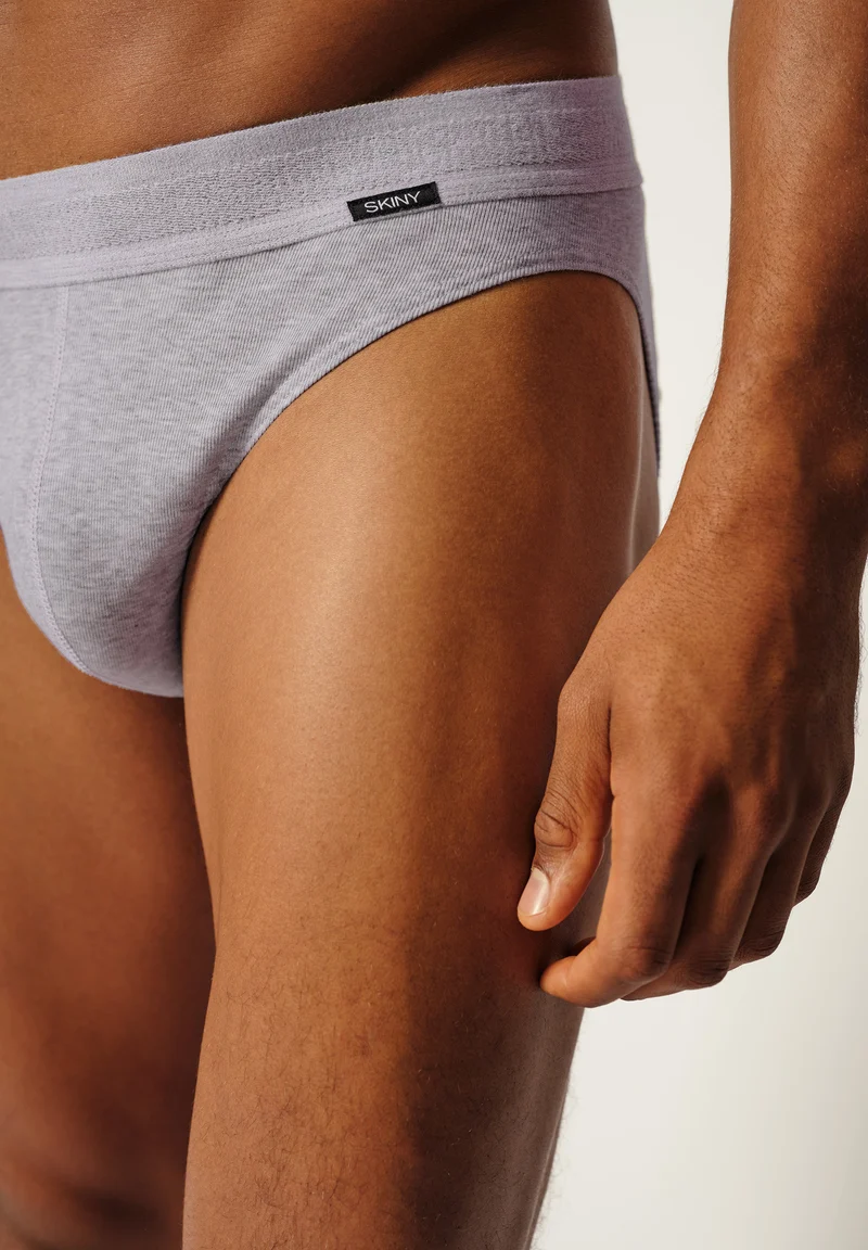 Cotton Retro Briefs 2 pack | silver melange 080692-089523