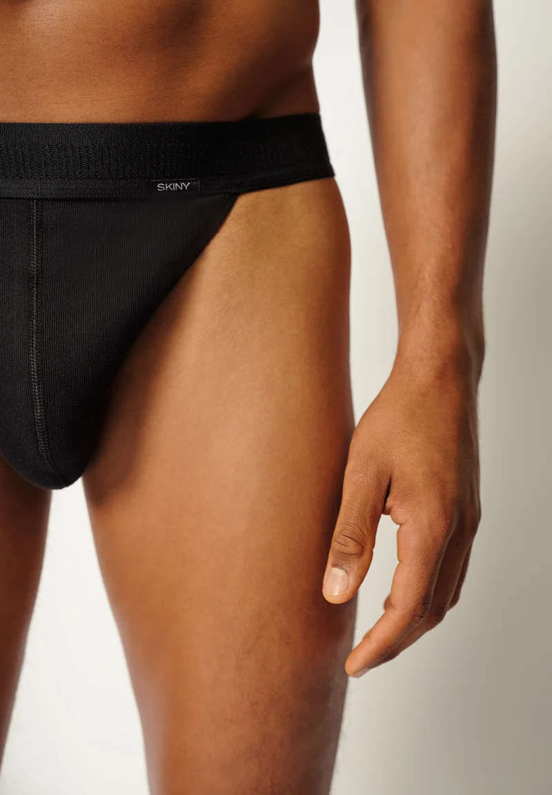 Cotton Retro Tanga briefs 2 pack | black 080691-087662