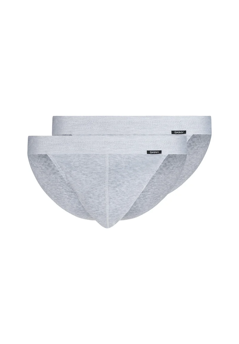 Cotton Retro Tanga briefs 2 pack | silver melange 080691-089523