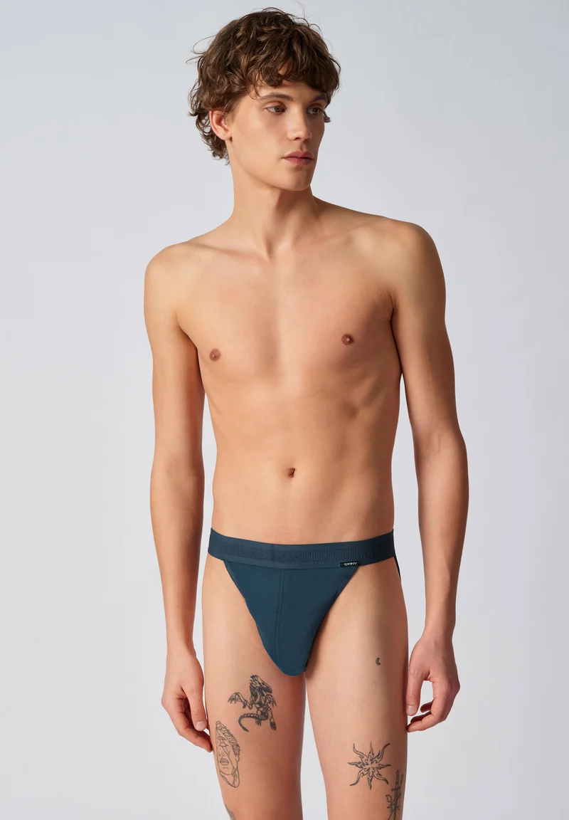 Cotton Retro Tanga briefs 2 pack | orion blue 080691-08S993