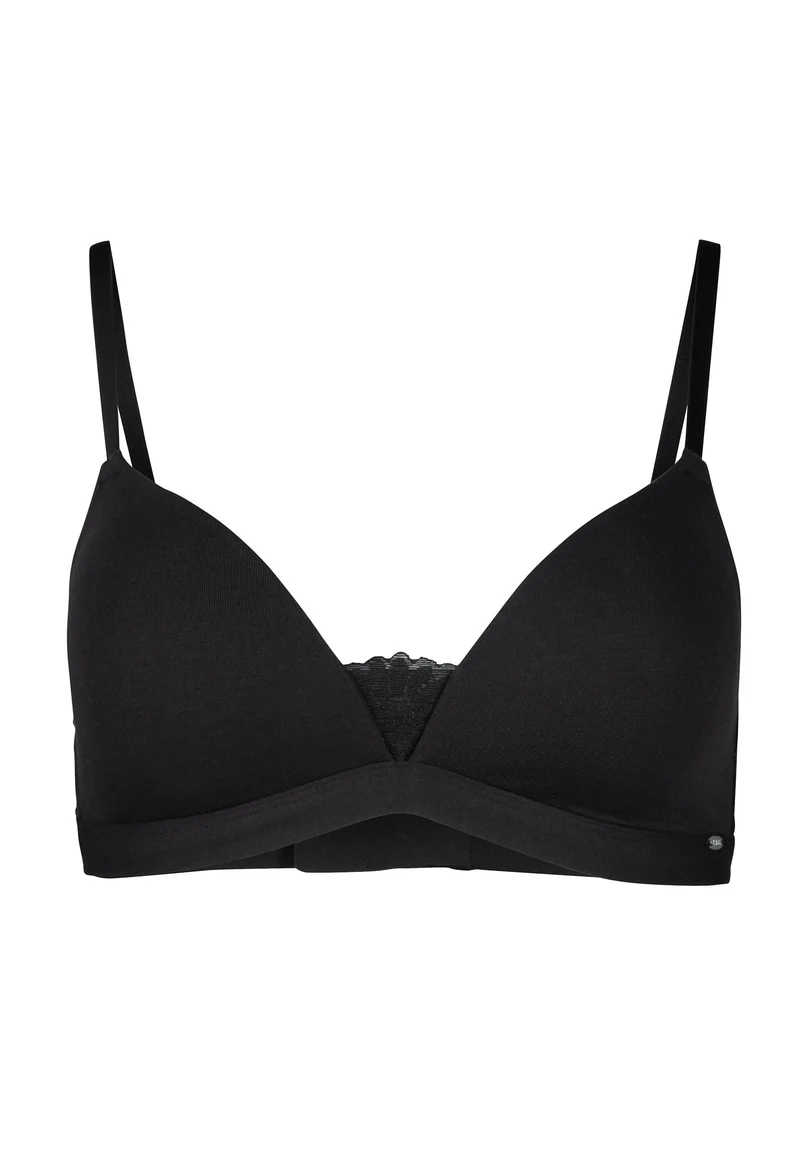 CottonLace Essentials Padded triangle bra | black 080599-087665
