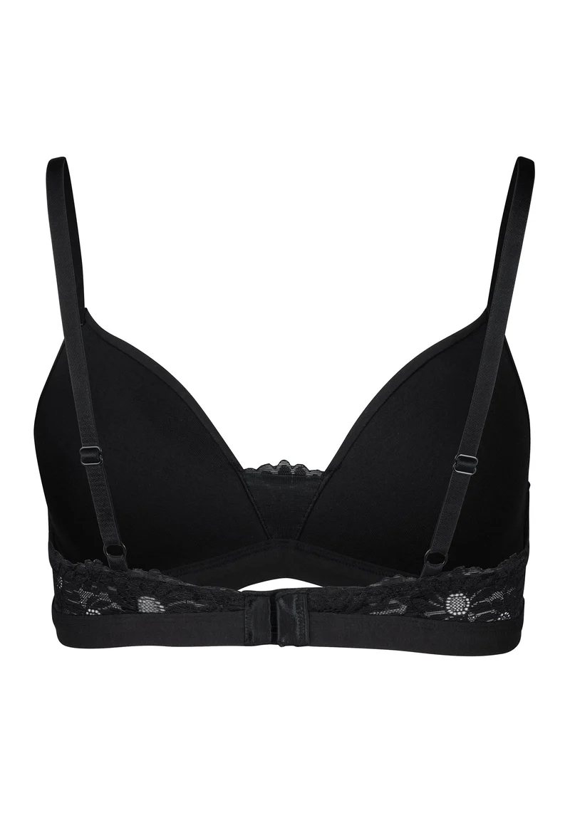 CottonLace Essentials Padded triangle bra | black 080599-087665