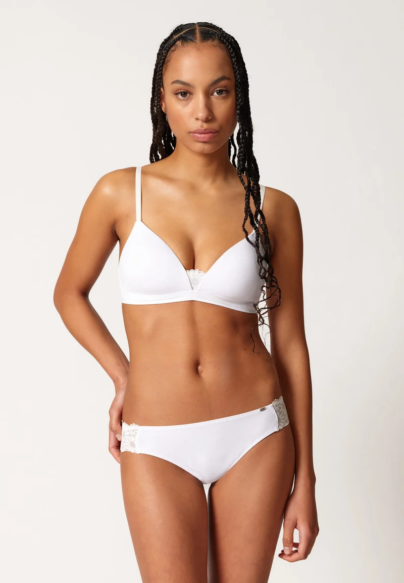 CottonLace Essentials Padded triangle bra | white 080599-080500