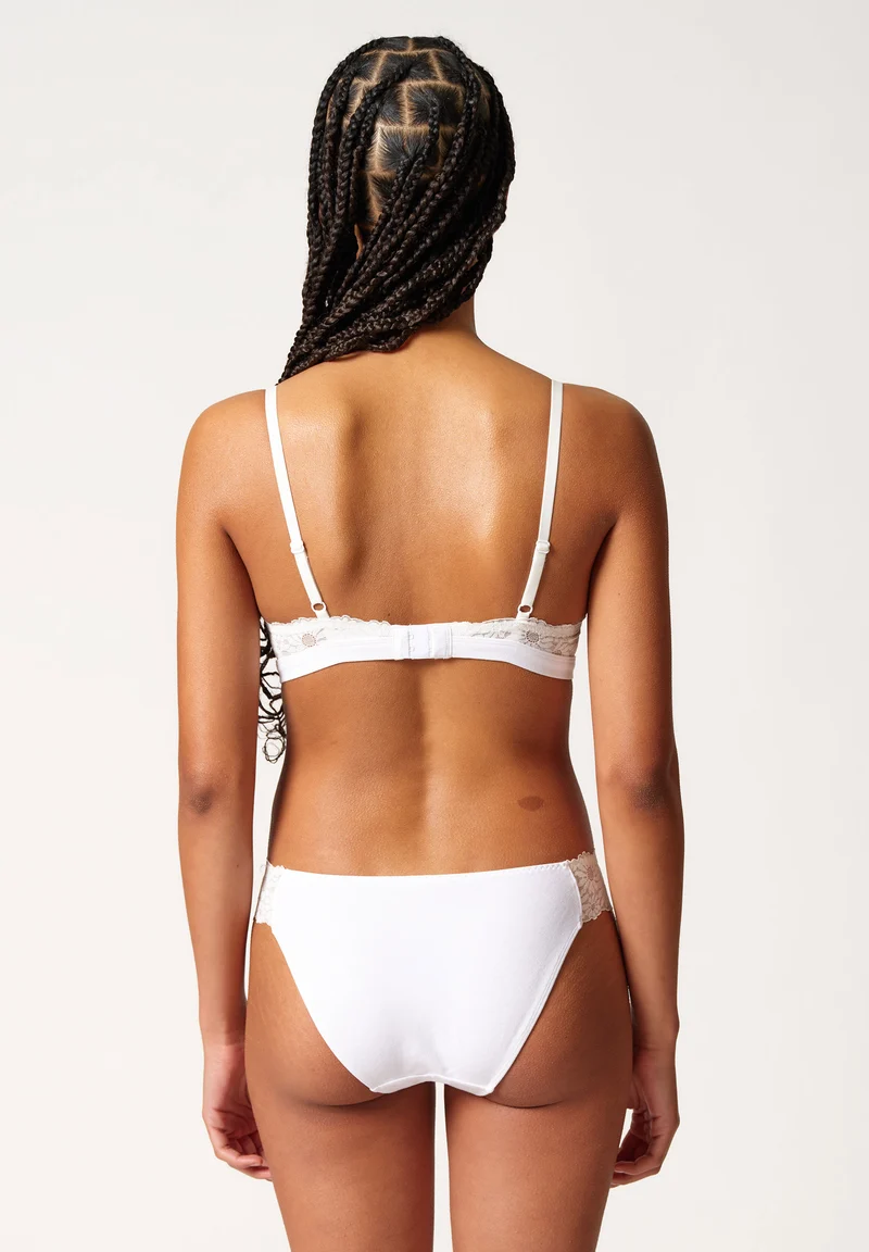 CottonLace Essentials Padded triangle bra | white 080599-080500