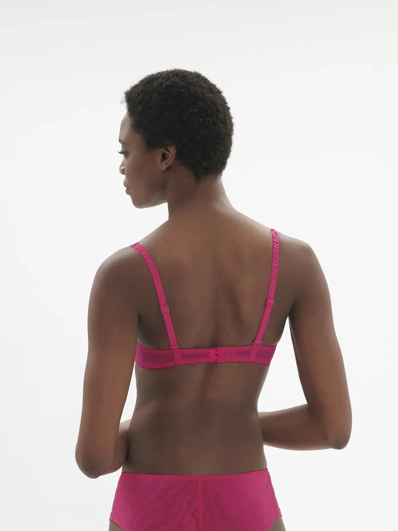 Simone Perele – Intrigue Sheer Plunge Bra Disco Pink