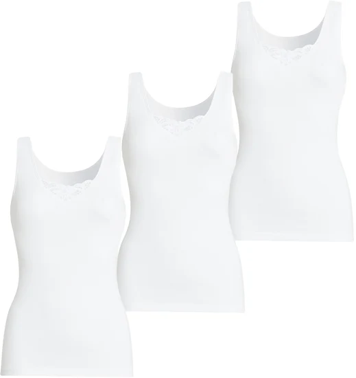 conta Damen Achselhemd weiß 3-er Pack