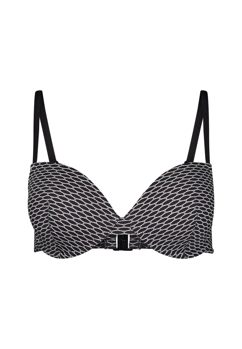 Maritimemotion Padded bikini top | blackivory grid 080441-08S983