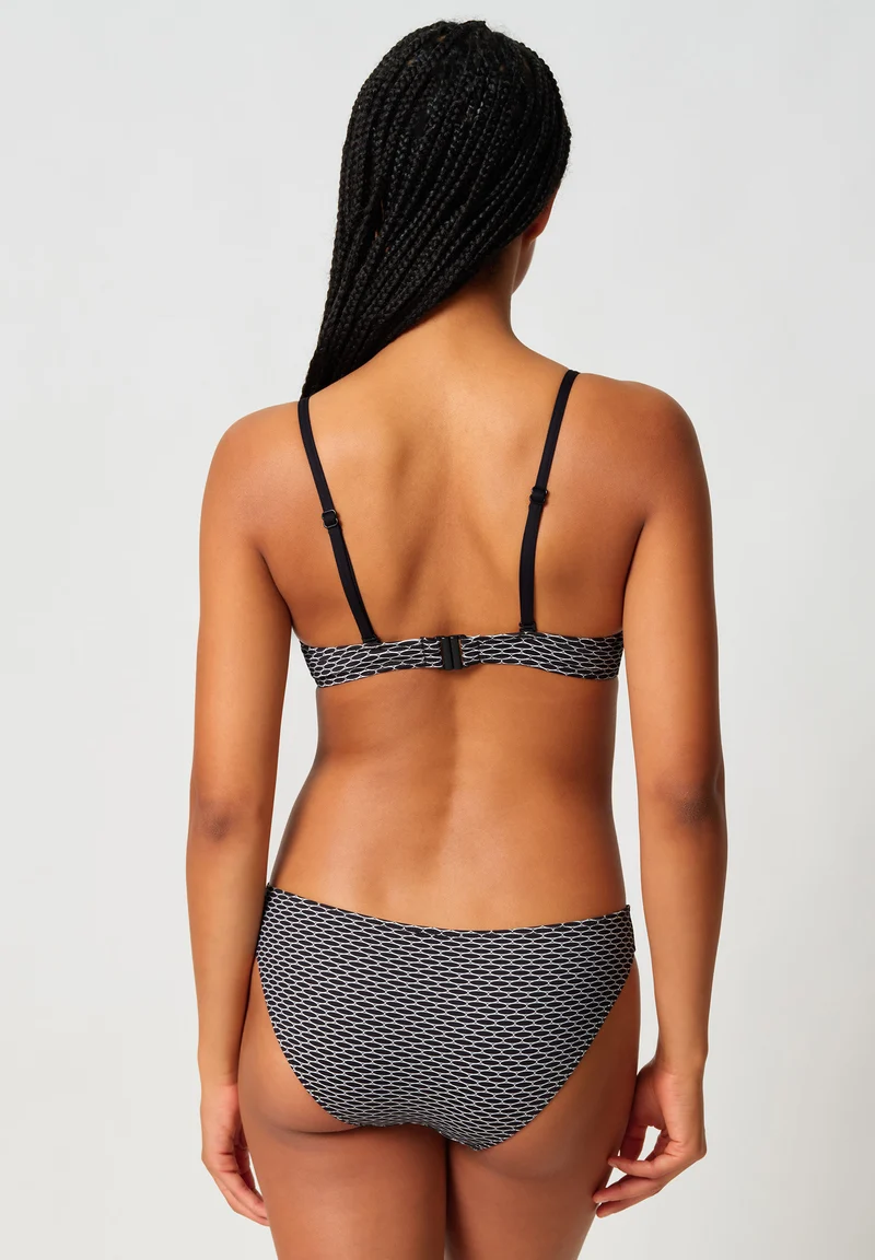 Maritimemotion Padded bikini top | blackivory grid 080441-08S983