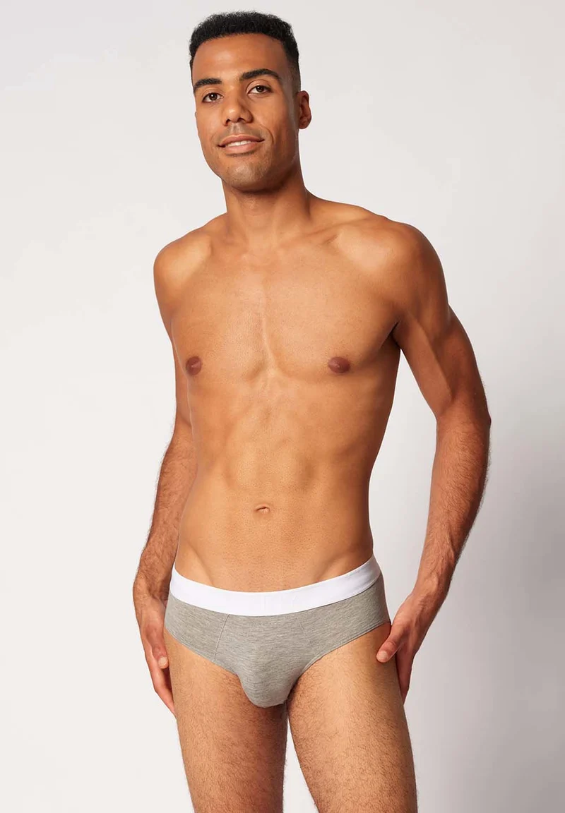 Bamboo Deluxe Briefs | stone grey melange 080318-085593