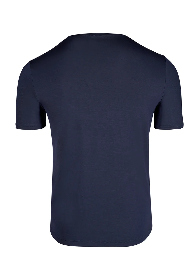 Bamboo Deluxe V-neck shirt short sleeve | crown blue 080317-080393