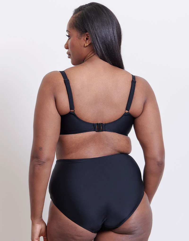 Flirtelle Maya Bay Padded Balcony Bikini Top Black