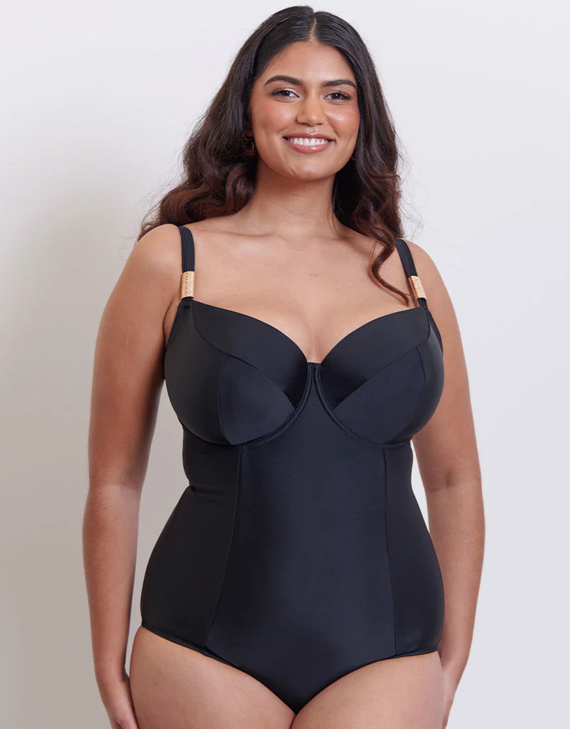 Flirtelle Maya Bay Balcony Swimsuit Black