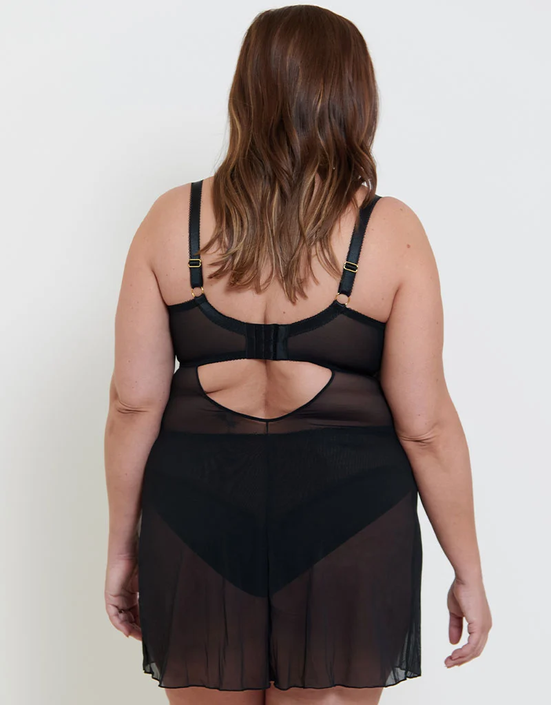 Liaison Venice Balcony Babydoll Black