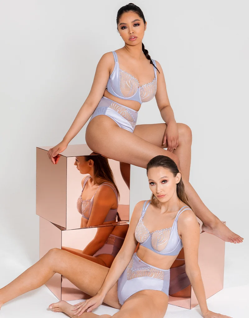 Scantilly Fallen Angel Balcony Bra Silvery Blue