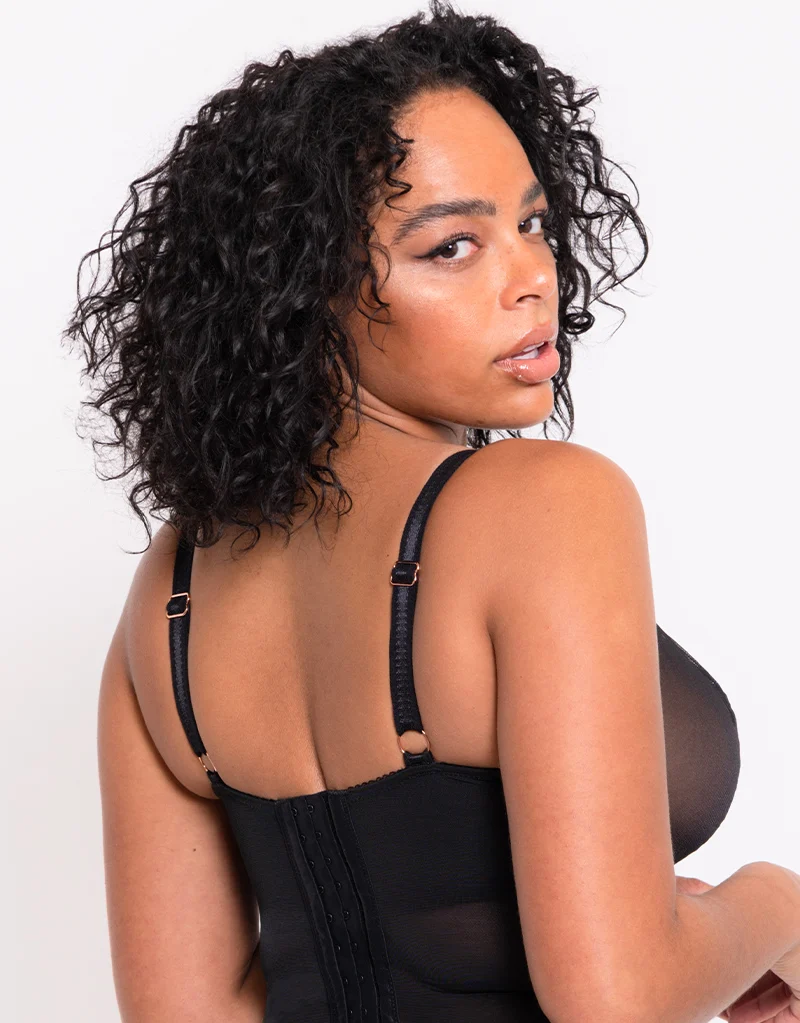 Scantilly Fascinate Plunge Basque Black