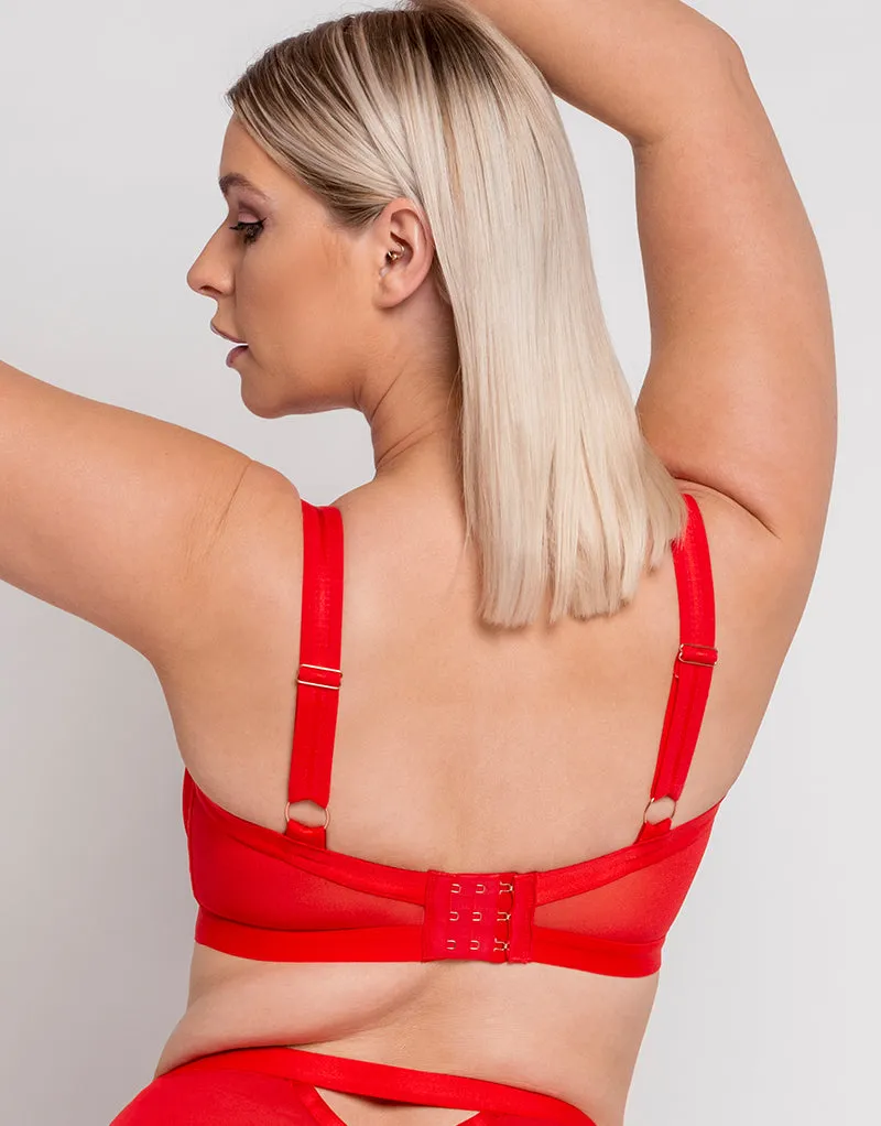 Scantilly Sheer Chic Balcony Bra Flame Red