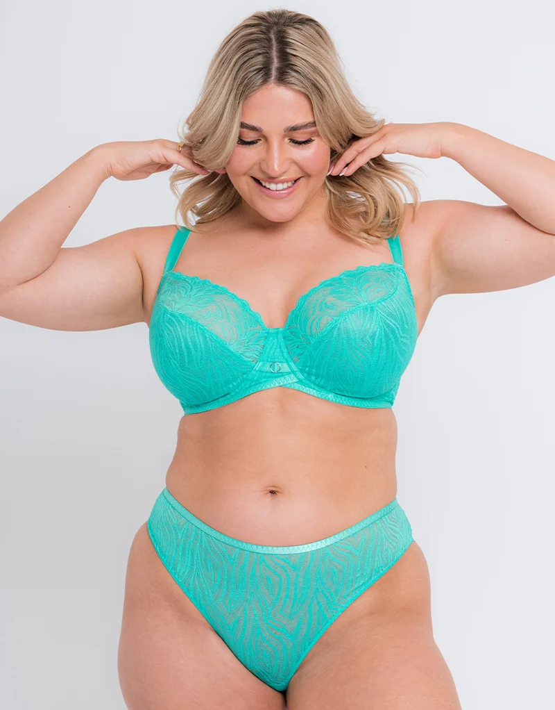 Curvy Kate Lace Daze Brazilian Brief Blue Lagoon