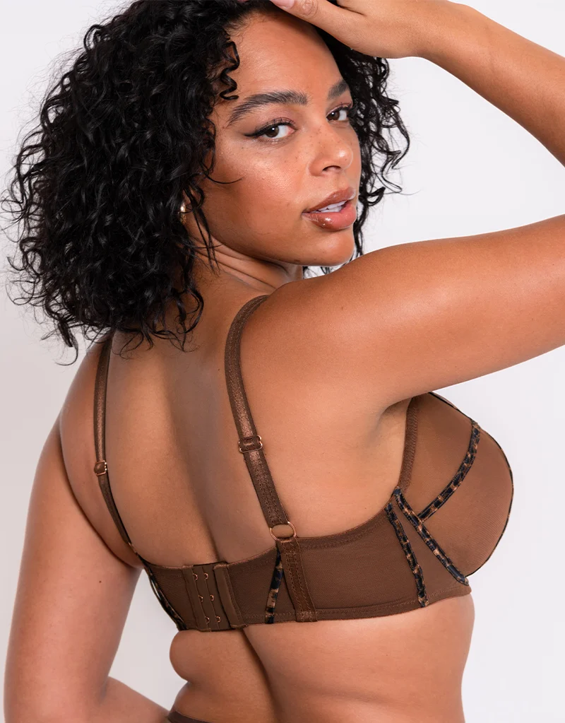 Scantilly Senses Plunge Bra Leopard Brown