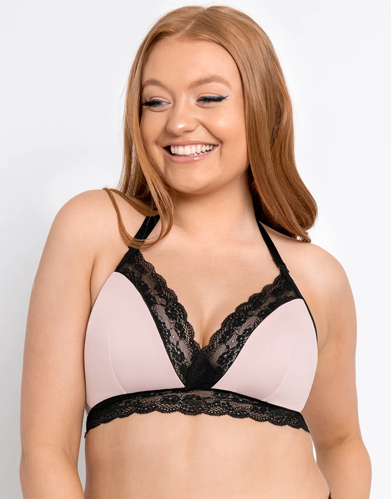 Curvy Kate Twice the Fun Reversible Non-Wired Bralette Black/Pink