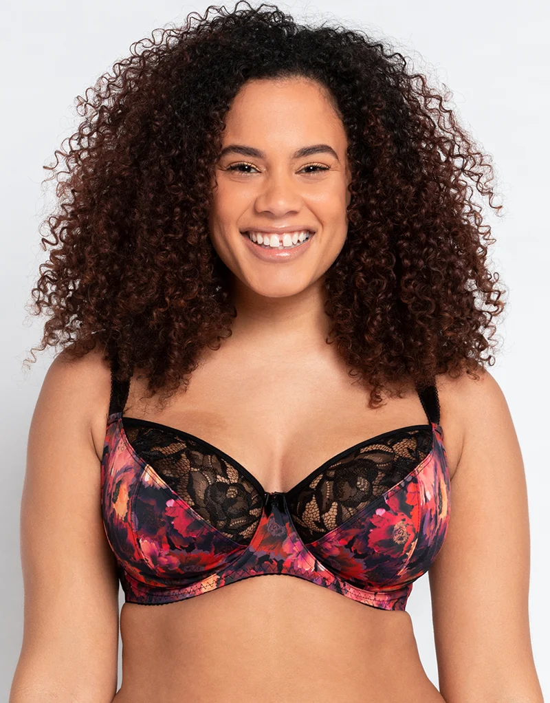Curvy Kate Drama Queen Balcony Bra Black Print