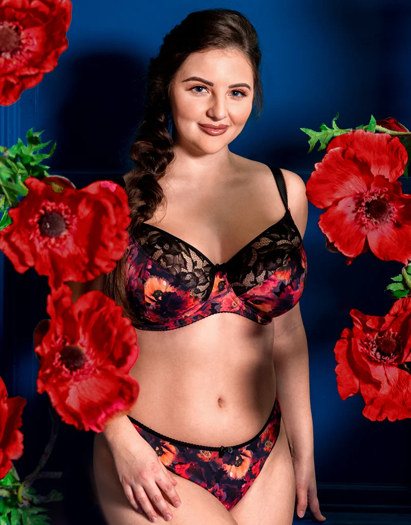 Curvy Kate Drama Queen Balcony Bra Black Print