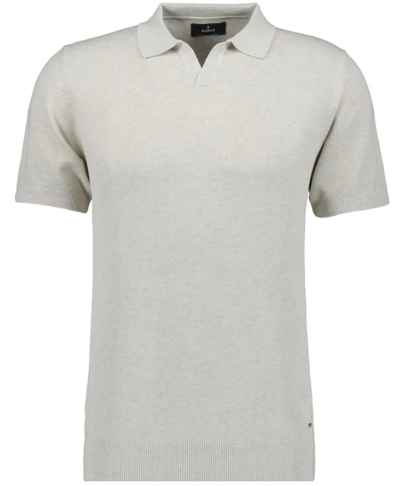 Strick-Pullover Kurzarm, Resortkragen