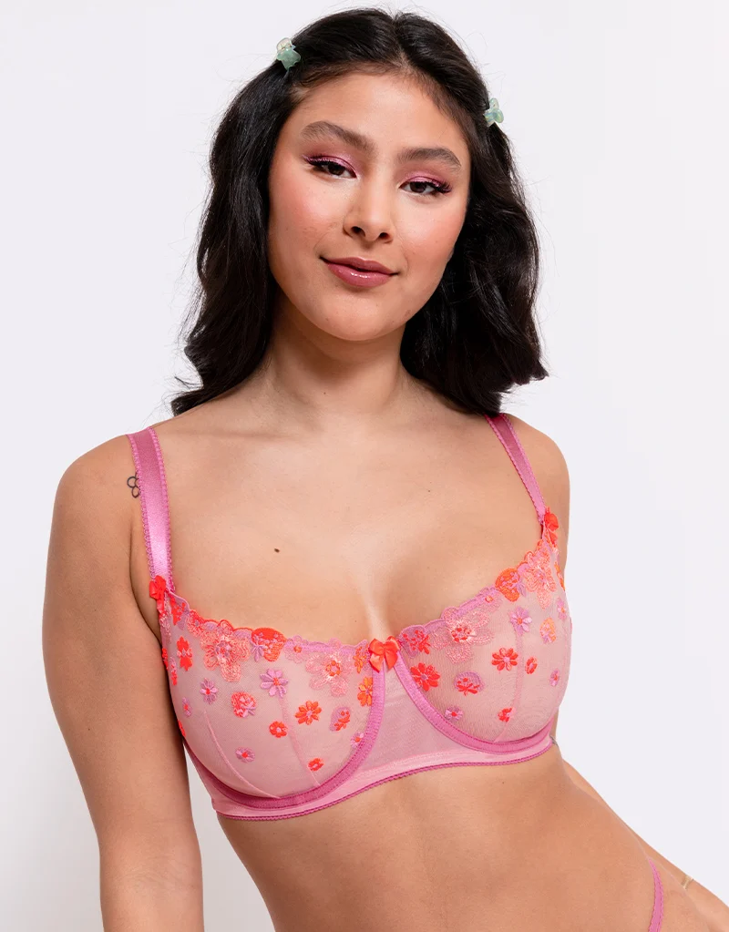 Curvy Kate Strawberry Crush Balcony Bra Pink Multi