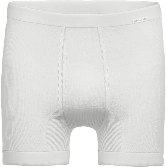 AMMANN Organic 433 Doppelripp Hose kurz mit Eingriff weiß