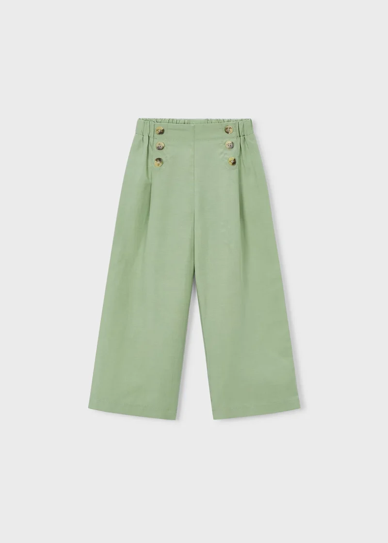 Lange Hose mit Knöpfen Moos