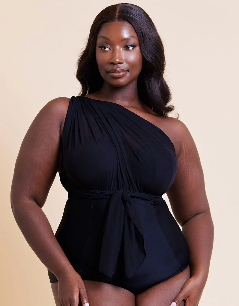 Curvy Kate Wrapsody Bandeau Strapless Multiway Swimsuit Black