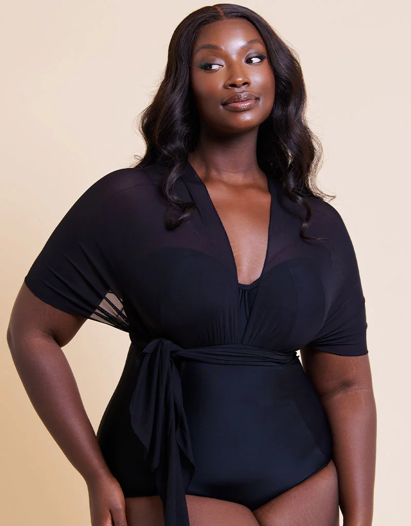 Curvy Kate Wrapsody Bandeau Strapless Multiway Swimsuit Black