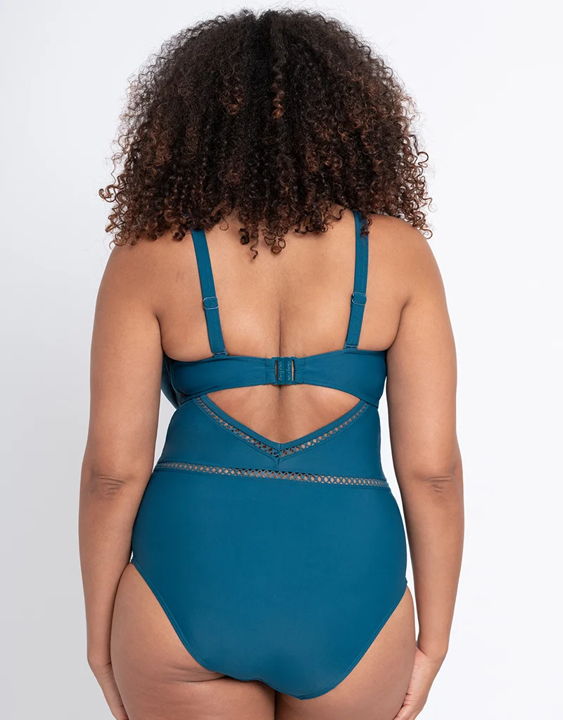 Curvy Kate First Class Multiway Plunge Swimsuit Deep Teal