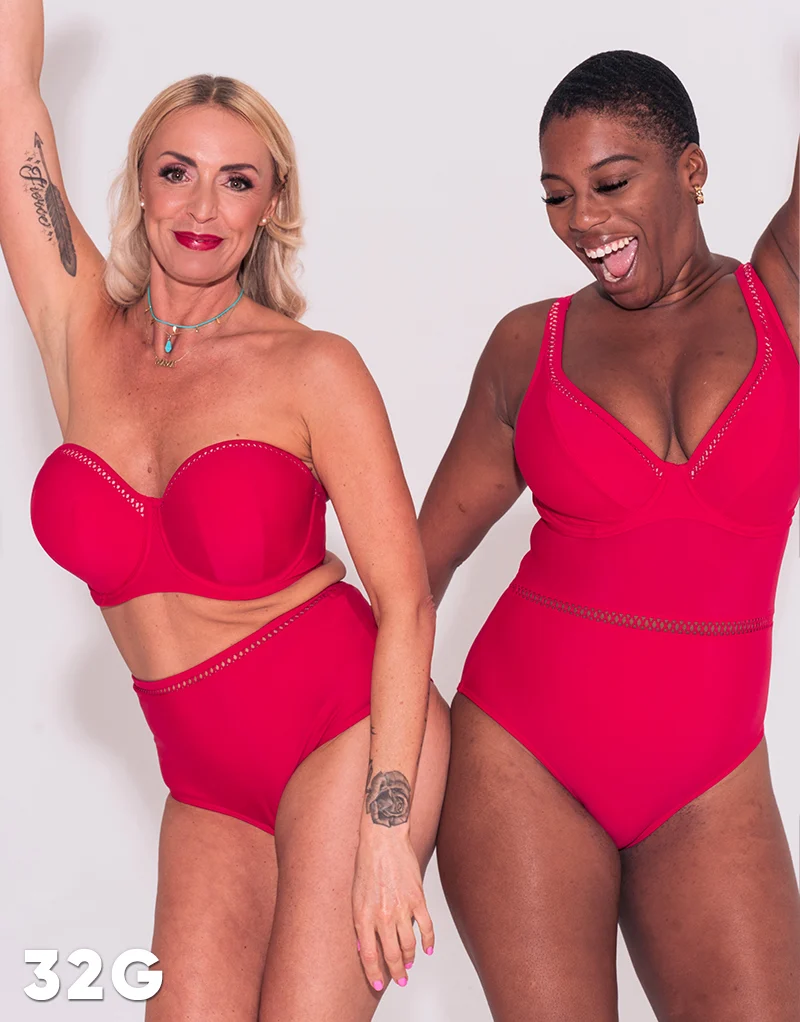Curvy Kate First Class Multiway Plunge Swimsuit Red