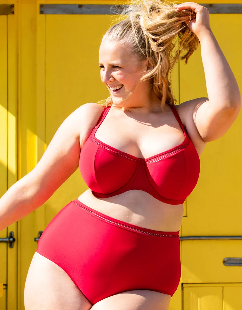 Curvy Kate First Class Multiway Balcony Bikini Top Red