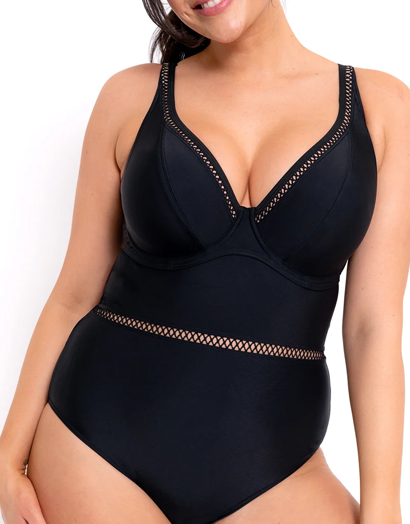Curvy Kate First Class Multiway Plunge Swimsuit Black