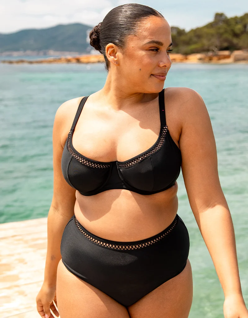 Curvy Kate First Class Multiway Balcony Bikini Top Black
