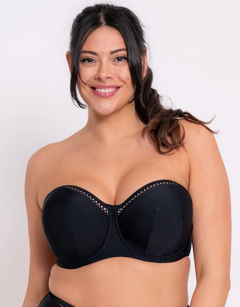 Curvy Kate First Class Bandeau Strapless Multiway Bikini Top Black