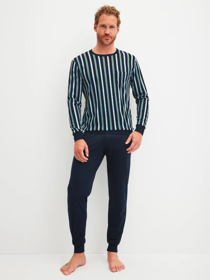 HERREN Pyjama mit Bündchen