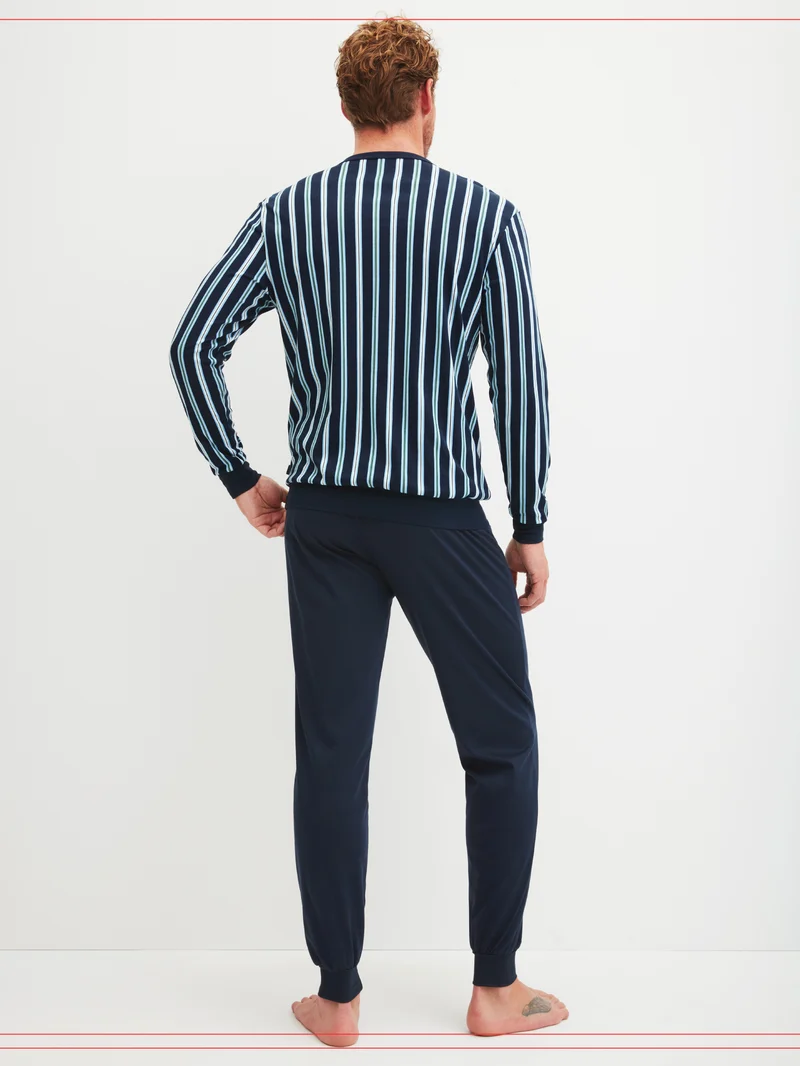 HERREN Pyjama mit Bündchen