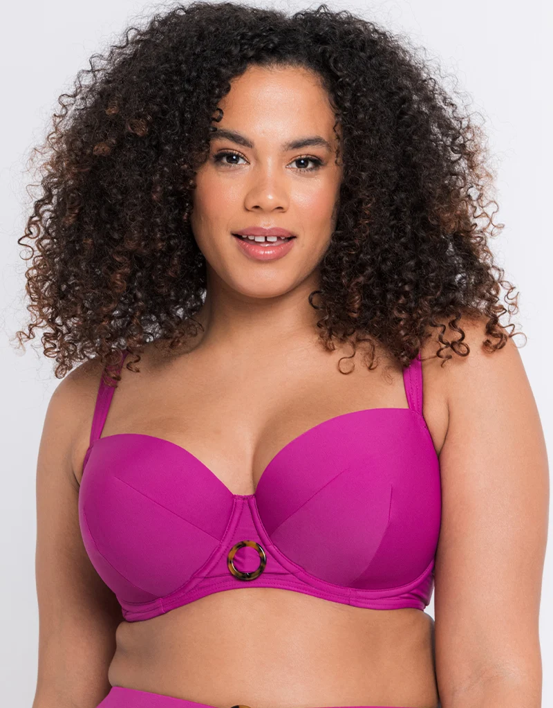 Curvy Kate Retro Sun Padded Balcony Bikini Top Orchid