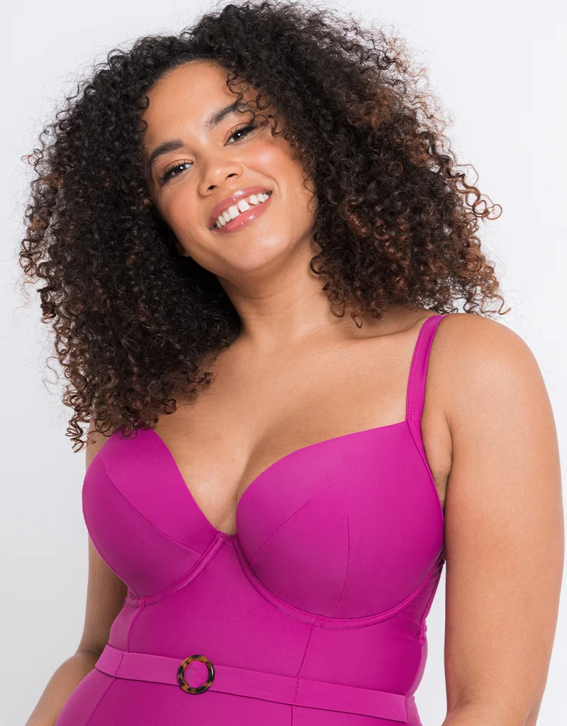 Curvy Kate Retro Sun Padded Plunge Swimsuit Orchid