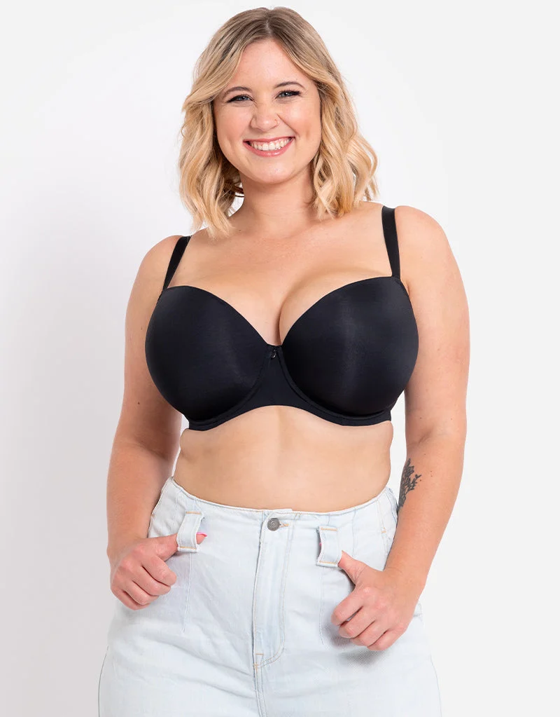 Curvy Kate Smoothie T-Shirt Plunge Black