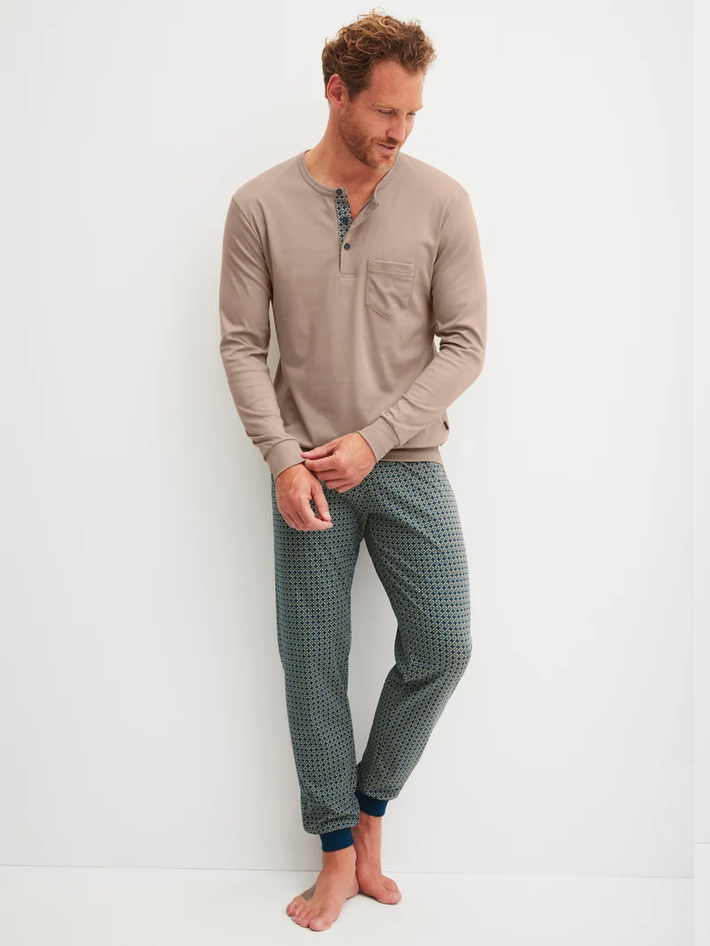 HERREN Pyjama mit Bündchen
